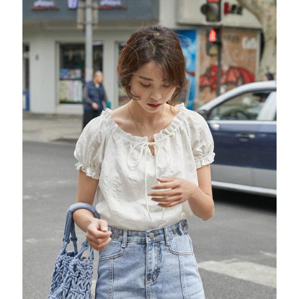 トップス レディース 夏 カットソー ブラウス 半袖 夏服 ゆったり おしゃれ かわいい ティーンズファッション 中学生 高校生 女子 私服 韓国 T053 S Conny 通販 Yahoo ショッピング