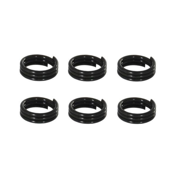 S4 Shaft Ringシャフトに取り付ける用のリング、便利な6個入り。シャフトのスリットを締め付けフライトを脱げづらくします。フライトの穴あけ加工した箇所に通せばさらに効果はアップ。カラーは3色展開。金属製で丈夫な作り。