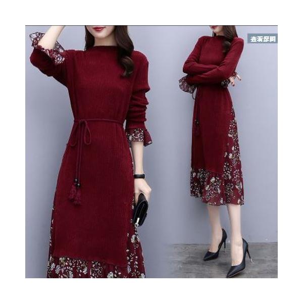 花柄ワンピース ロング レトロ マキシ丈 長袖 シフォン 秋冬 黒 赤 デート 秋 40代 Aライン 服 レディース Cr0429 Buyee Buyee Japanese Proxy Service Buy From Japan Bot Online