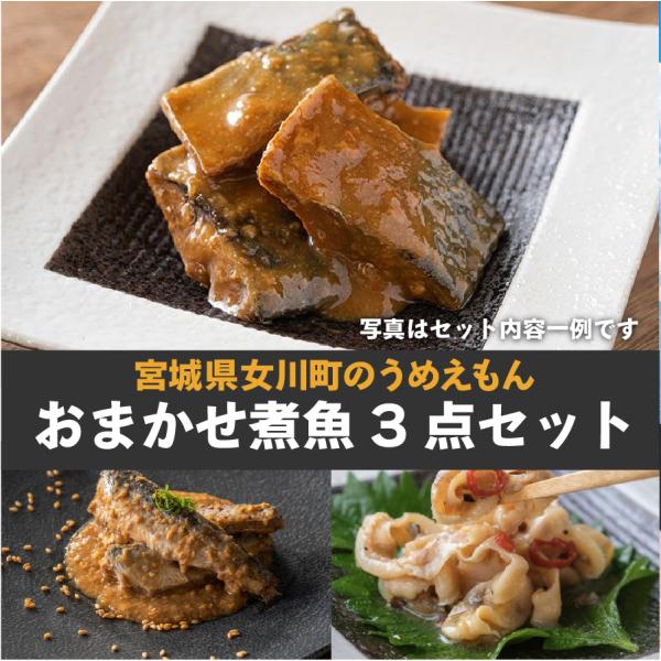 【ポスト投函可能】宮城県女川町・常温保存できる煮魚おまかせ３袋セット★魚屋の森さんおすすめ★