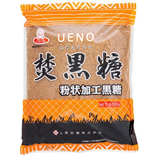 上野砂糖 焚黒糖 粉状加工黒糖 500g