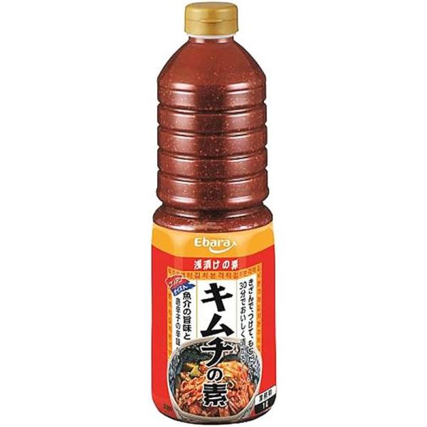 ※12本まで1個口分の送料で発送可能です。魚介の旨味と唐辛子の辛味に程よい酸味を効かせた、３０分漬けるだけで生野菜からキムチができる簡単便利なキムチの素です。内容量：1L栄養成分表示：エネルギー 81kcal、たんぱく質 2.8g、脂質 0...