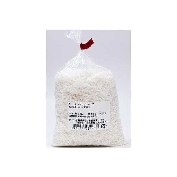 内容量：200g名称：ココナッツファイン原材料：ココナツ、亜硫酸塩賞味期限：別途商品に記載※商品画像の賞味期限は撮影当時のものです。保存方法：直射日光、および高温多湿は避けて下さい加工者：株式会社永江製粉