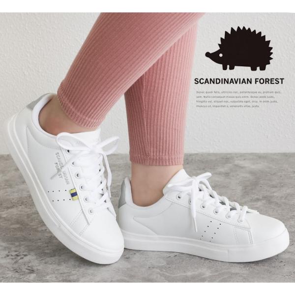 スカンジナビアンフォレスト スニーカー レディース コート シューズ 軽量 靴 軽い レースアップ ブランド 5016 北欧 ブラック 黒 ネイビー ホワイト 安い 激安 プチプラ 高品質 シルバー