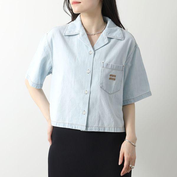 MIUMIU ミュウミュウ デニム シャツ GWC107 14HY レディース 半袖 