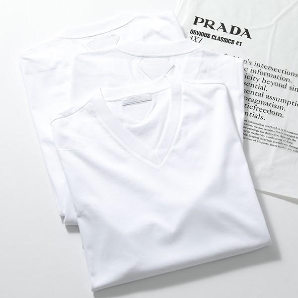 Prada プラダ Ujm493 Ilk F0009 3枚セット パックt 無地 半袖 Tシャツ カットソー Vネック V首 Bianco メンズ インポートセレクト Musee 通販 Yahoo ショッピング