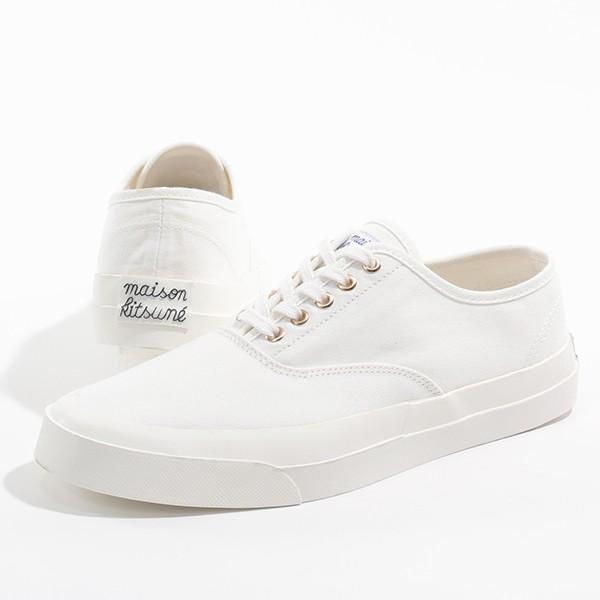 Maison Kitsune メゾンキツネ Buat1008 キャンバス ローカット スニーカー シューズ White 靴 メンズ インポートセレクト Musee 通販 Yahoo ショッピング