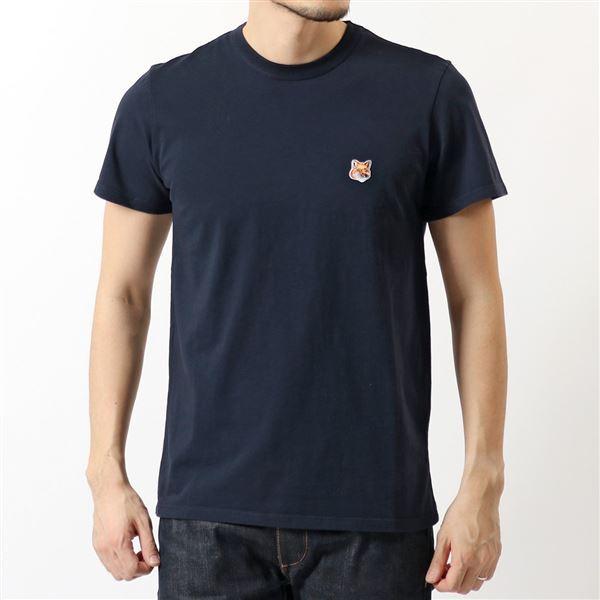 MAISON KITSUNE メゾンキツネ AM00103KJ0008 FOX HEAD PATCH 半袖 Tシャツ カットソー クルーネック 丸首  NAVY メンズ 310226226 インポートセレクト musee 通販 