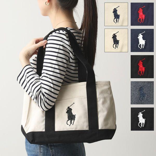 POLO Ralph Lauren ポロ ラルフローレン MEDIUM TOTE カラー7色 ファスナー付き トートバッグ ビッグポニー キャンバス  鞄 レディース メンズ