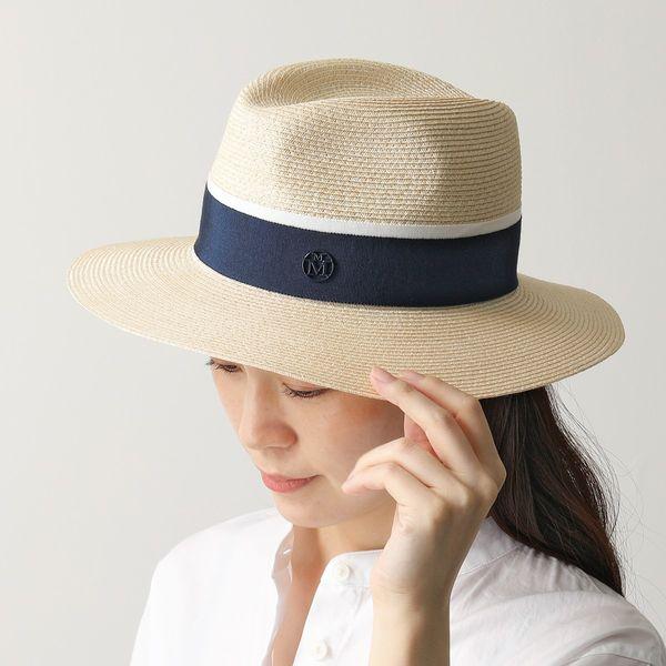 メゾンミッシェル ハット - ベージュ×黒