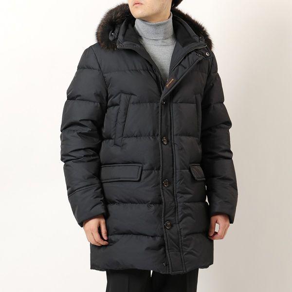 Moorer ムーレー Barbieri Wk 撥水加工 リアルファー フード付き シングルブレスト ダウンコート Blu メンズ インポートセレクト Musee 通販 Yahoo ショッピング