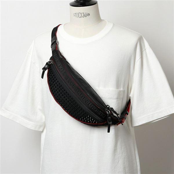 Christian Louboutin クリスチャンルブタン 80 Parisnyc メンズバッグ ナイロン レザー Museeのchristian ベルトバッグ ボディバッグ 80 ウエストバッグ スパイクスタッズ 鞄 メンズ インポートセレクト Musee