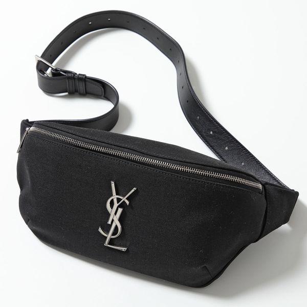 SAINT LAURENT サンローランパリ 590076 GIV6E ウエストポーチ ボディバッグ ベルトバッグ キャンバス×レザー 1000/NERO メンズ SAINT LAURENT サンローランパリ 590076 GIV6E ウエストポーチ ボディバッグ ベルトバッグ キャンバス×レザー 1000/NERO メンズ
