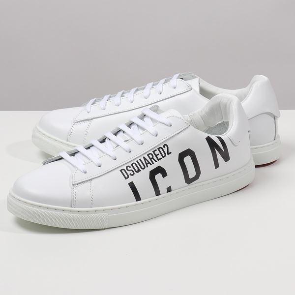 DSQUARED2 ディースクエアード SNM0005 01503204 ICON アイコン レザー ローカット スニーカー シューズ 靴  M072/BIANCO+NERO メンズ