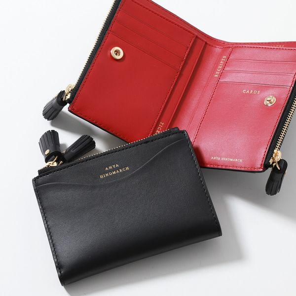 アニヤハインドマーチ オフホワイト二つ折財布　小さめ財布 ANYA HINDMARCH（アニヤ・ハインドマーチ） 二つ折り財布 Small Double