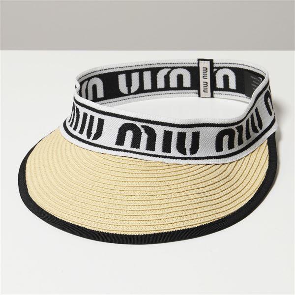 miu MIUMIU ミュウミュウ 5HV007 2B98 ロゴ ストローバイザー miu MIUMIU ミュウミュウ 5HV007 2B98 ロゴ ストローバイザー