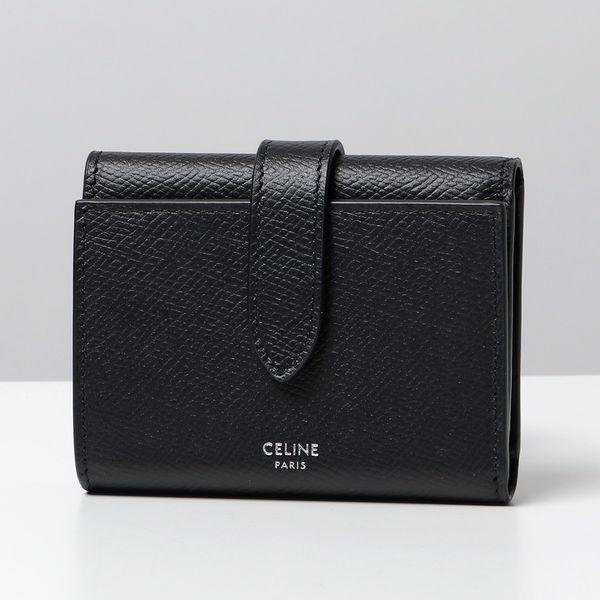 CELINE ファインストラップ 三つ折り財布 ネイビー