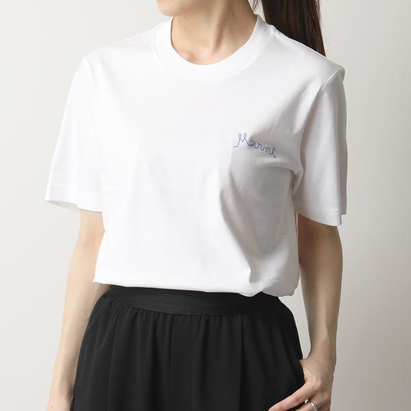 MARNI マルニ THJE0211X5 UTCZ68 【1枚単品】 マルニイタリックロゴ 半袖 Tシャツ カットソー コットン ロゴT オーバーサイズ 00W01/ホワイト レディース MARNI マルニ THJE0211X5 UTCZ68 【1枚単品】 マルニイタリックロゴ 半袖 Tシャツ カットソー コットン ロゴT オーバーサイズ 00W01/ホワイト レディース