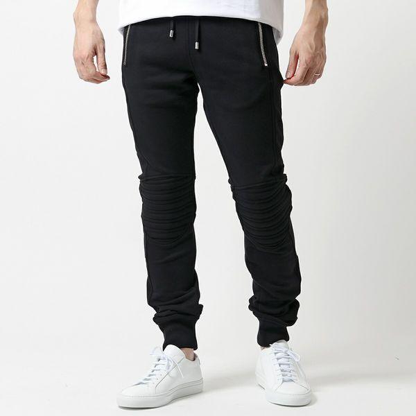 BALMAIN バルマン スウェットパンツ VH1OB030 BB35 メンズ バイカー 