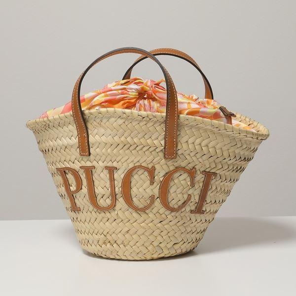 EMILIO PUCCI エミリオプッチ 1HBC82 1H905 Lilly バスケットバッグ かごバッグ カゴバッグ ハンドバッグ ロゴ 鞄 A12 レディース