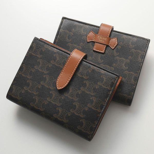 C】CELINE セリーヌ ストラップウォレットトリオンフキャンバス