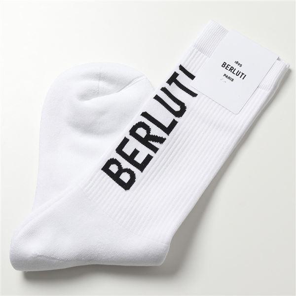 Berluti ベルルッティ K0040 010 ロゴ コットン ソックス 靴下 リブ