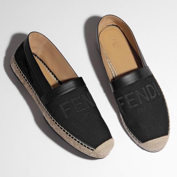 フェンディ　レディース　エスパドリーユ　ブラック　38 FENDI フェンディ 7P1409 AF5U エスパドリーユ キャンバス
