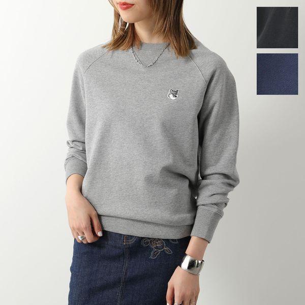 新品　メゾンキツネ スウェット トレーナー グレー　レディース　クルーネック MAISON KITSUNE（メゾン キツネ） トレーナー GREY FOX HEAD PATCH