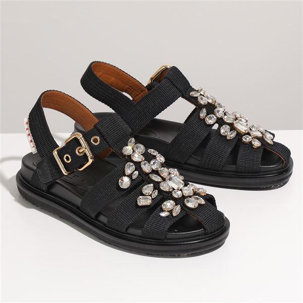 MARNI マルニ FBMS012201 P3119 ビジュー付き フスベットサンダル  