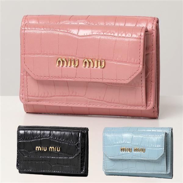 miu MIUMIU ミュウミュウ 三つ折り財布 5MH021 2B8G レディース miu MIUMIU ミュウミュウ 三つ折り財布 5MH021 2B8G レディース