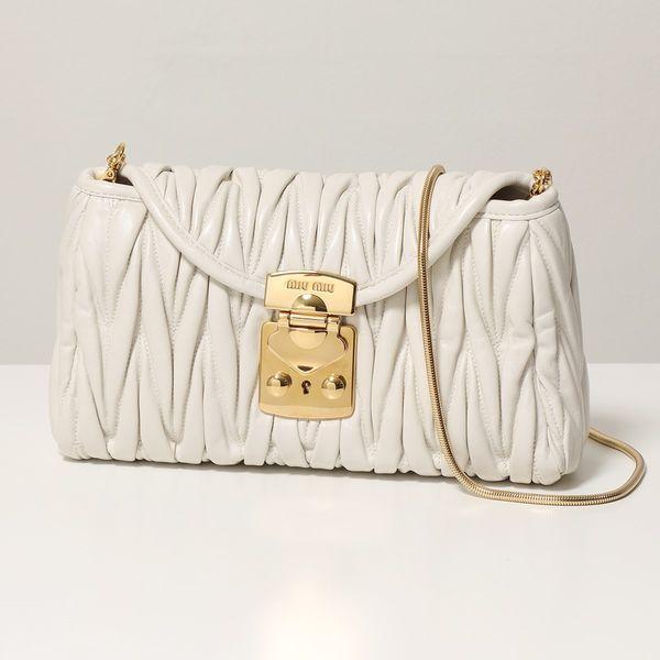 MIUMIU ミュウミュウ 5BH196 N88 MATELASSE マテラッセ レザー ショルダーバッグ クラッチバッグ ポシェット ロゴ 鞄 F0009/BIANCO レディース MIUMIU ミュウミュウ 5BH196 N88 MATELASSE マテラッセ レザー ショルダーバッグ クラッチバッグ ポシェット ロゴ 鞄 F0009/BIANCO レディース