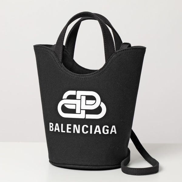 BALENCIAGA バレンシアガ 619979 KMZG3 Wave XS トートバッグ キャンバス トートバッグ ショルダーバッグ 鞄  1090/ブラック レディース