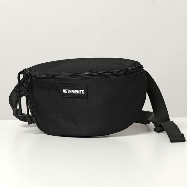 VETEMENTS ヴェトモン UA52BA100B All Black Logo Fanny Pack ベルト  