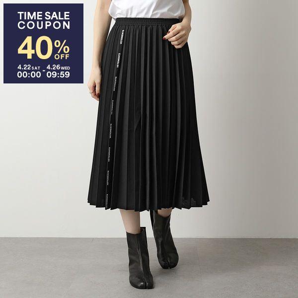 VETEMENTS ヴェトモン 52SK200B 1314 Wool Poplin Plissee Logo Skirt  