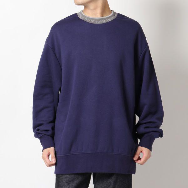 Acne Studios アクネストゥディオズ Bi0144 Fn Mn Swea スウェット トレーナー ロゴリブネック オーバーサイズ クルーネック Indigo Blue メンズ インポートセレクト Musee 通販 Yahoo ショッピング