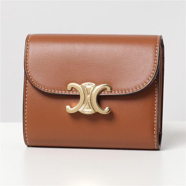 CELINE セリーヌ 10D783BZG.04LU Small Flap Wallet Triomphe トリオンフ レザー 二つ折り財布 ミニ財布  Tan レディース