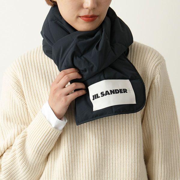 JIL SANDER ジルサンダー ロゴ ダウンマフラーアイボリー