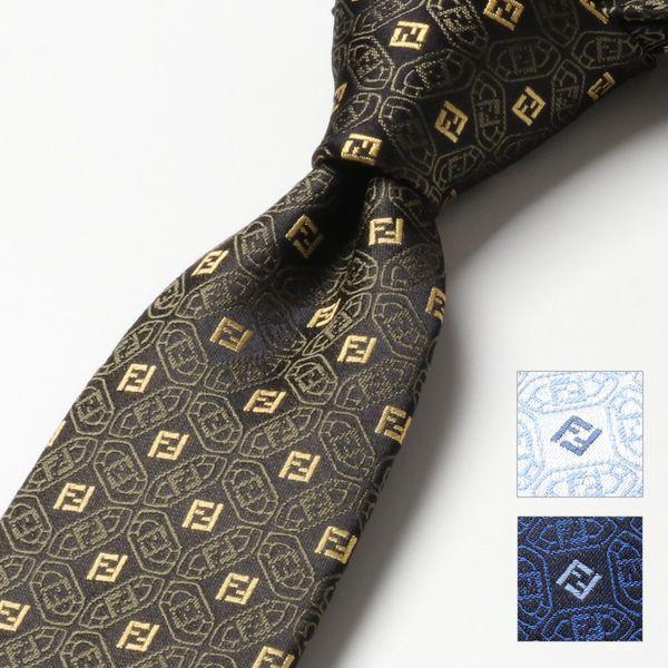 極美品 FENDI ネクタイ × イタリア製 極上ウール ダブルスーツ XL FENDI（フェンディ） FXC023 AFY0 カラー3色 イタリア製 シルク