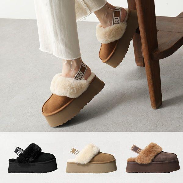 UGG アグ プラットフォーム サンダル FUNKETTE 1113474 レディース ファンケット スウェード シープスキン ファー ストラップ  厚底 靴 カラー3色