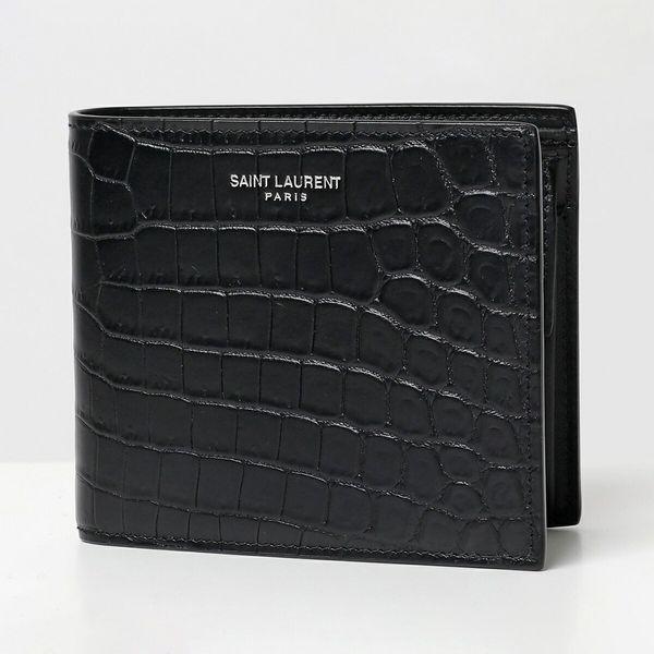 Saint Laurent サンローラン 二つ折り財布 Dzede メンズ レザー クロコダイル 小銭入れあり ミニ財布 ロゴ 1000 Nero Nero インポートセレクト Musee 通販 Yahoo ショッピング