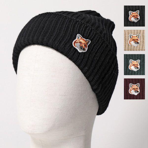 MAISON KITSUNE メゾンキツネ ニット帽 FOX HEAD PATCH RIBBED MAISON KITSUNE メゾンキツネ ニット帽 FOX HEAD PATCH RIBBED