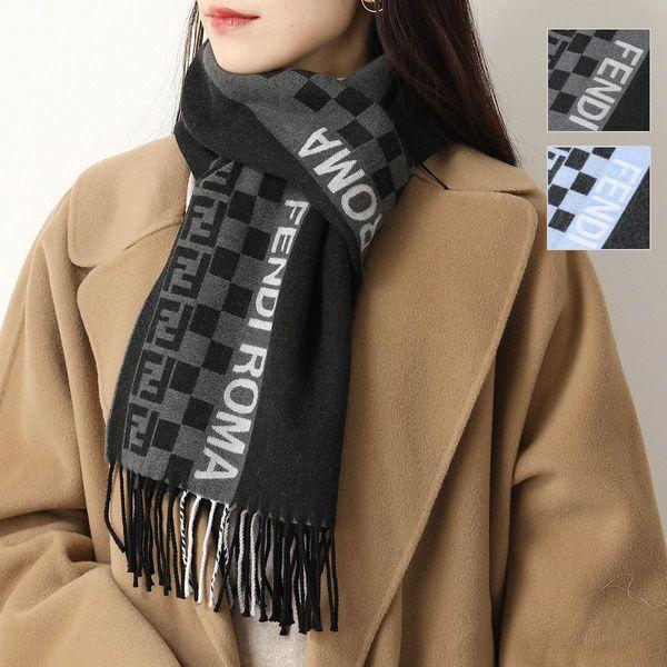 FENDI フェンディ マフラー FXS124 AH8A レディース 180×30 カシミヤ ウール フリンジ ストール FF ロゴ カラー2色