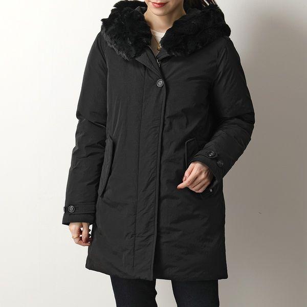 WOOLRICH KIDS ウールリッチ キッズ ダウンジャケット LITERARY SLEEK PARKA CFWKOU0232FR UT2709  レディース エコファー フーテッド コート 100/BLACK