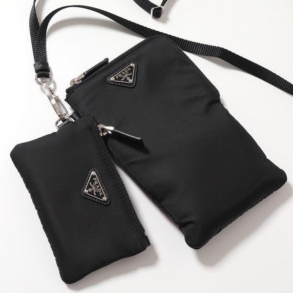 PRADA プラダ ネックポーチ 2TT091 2DMI F0002 メンズ 2個セット ナイロン フォンケース 小物入れ ネックストラップ付き 三角ロゴ金具プレート NERO PRADA プラダ ネックポーチ 2TT091 2DMI F0002 メンズ 2個セット ナイロン フォンケース 小物入れ ネックストラップ付き 三角ロゴ金具プレート NERO