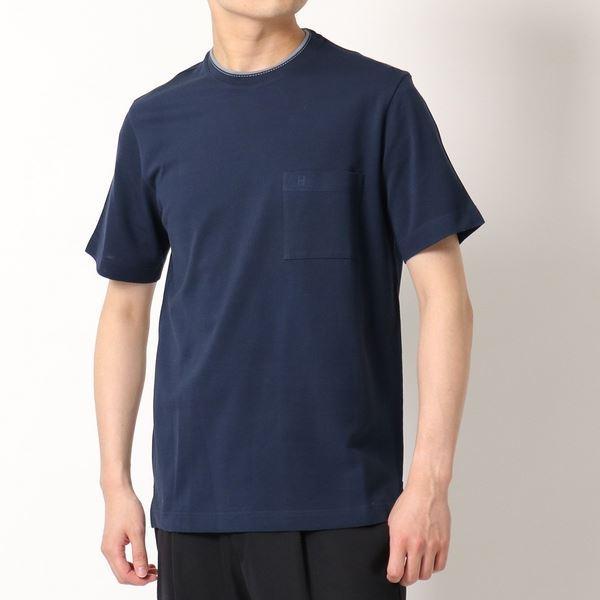 Hermes エルメス Tシャツ ha メンズ コットン 鹿の子 H刺繍 クルーネック スリット ポケット付き 半袖 86 Bleu Nuit インポートセレクト Musee 通販 Yahoo ショッピング