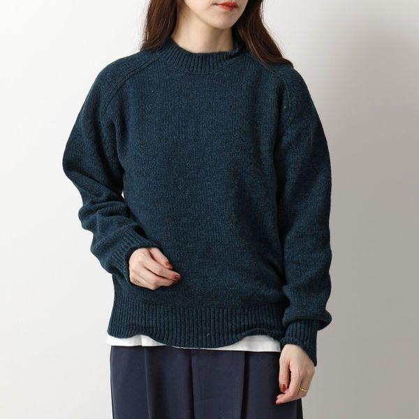 Acne Studios アクネストゥディオズ ニット セーター A60297 FN-WN-KNIT000402 レディース ウール ウェーブ  クルーネック 長袖 Petrol-blue