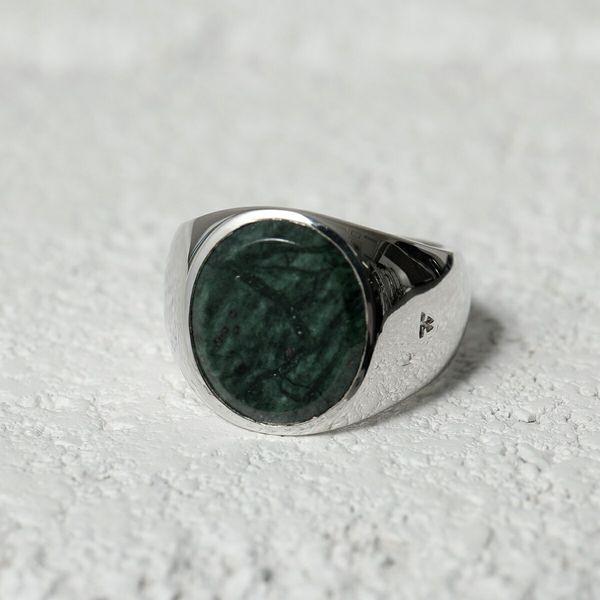 TOMWOOD トムウッド リング メンズ Oval Green Marble グリーン