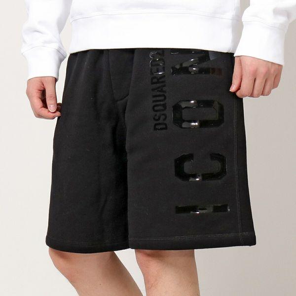 ディースクエアードリラックスフィットスウェットアイコンハーフパンツL