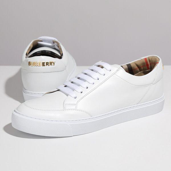 BURBERRY バーバリー スニーカー 8043210 レディース ローカット レザー ロゴ ヴィンテージチェック シューズ 靴  A1464/WHITE