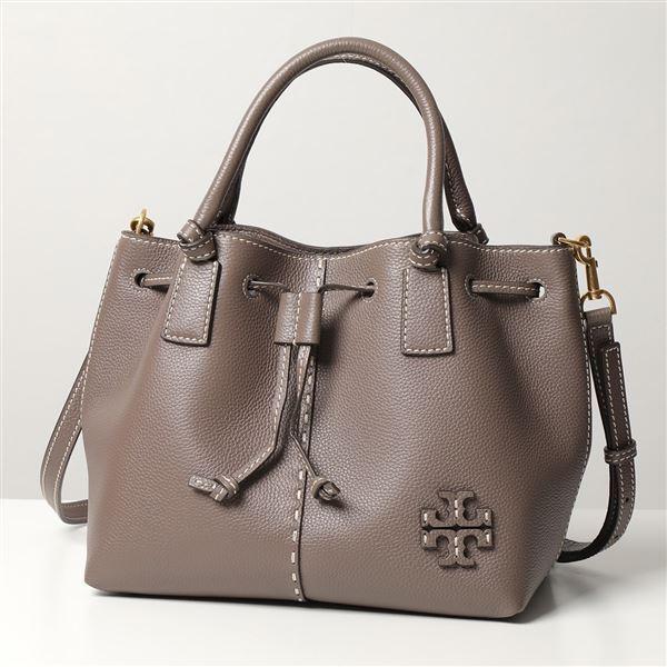 TORY BURCH トリーバーチ ハンドバッグ MCGRAW SMALL DRAWSTRING SATCHEL マックグロー 85119 レディース  レザー ショルダーバッグ 鞄 963/SilverMaple